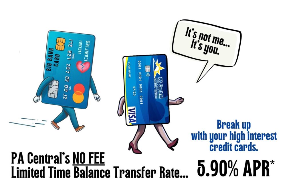 Breakup with High Interest Credit Card Cartoon Image