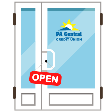 Image of PA Central front door - we are open